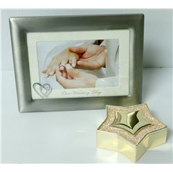 GOLD CRYSTAL STAR TRINKET BOX & PEWTER MATTE