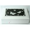Image 1 : WHITE & CHARCOAL BUTTERFLY JEWELRY BOX