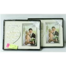 2PK "WEDDING DAY" HEART  PHOTO FRAMES