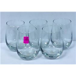 SET OF 5 STEM LESS 5.25 WINE GLASSES