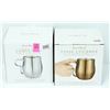 Image 1 : SET OF 2 -17 OZ DBL WALL CURVY MUGS; ST. STEEL &