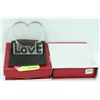 Image 1 : SET OF 2 CRYSTAL "LOVE" HEART FIGURINES