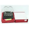 Image 1 : SET OF 2 CRYSTAL "LOVE" HEART FIGURINES