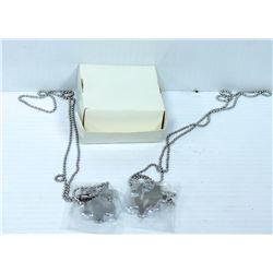 ST. STEEL PUZZLE PIECE NECKLACE SET