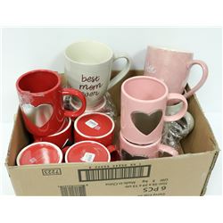 SMALL BOX OF ASSORTED COFFEE MUGS; HOT MAMA/ BEST