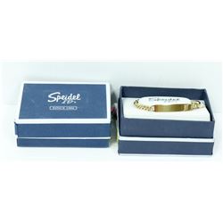 2PK OF LADIES GOLD ANGEL/ HEART ID BRACELET