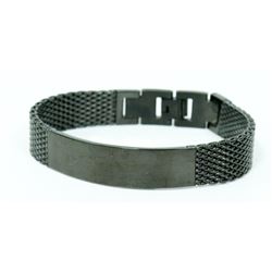 GUNMETAL MESH ID BRACELET