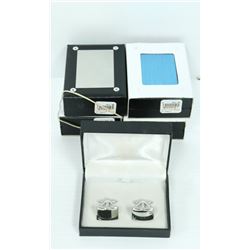 BUNDLE OF 5 RHODIUM FANCY FINISHED CUFF LINKS