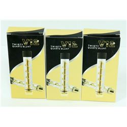 3PK OF V12 TWISTY QUARTZ BLUNTS; ASSORTED COLORS