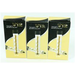 3PK OF V12 TWISTY QUARTZ BLUNTS; ASSORTED COLORS