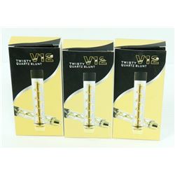 3PK OF V12 TWISTY QUARTZ BLUNTS; ASSORTED COLORS