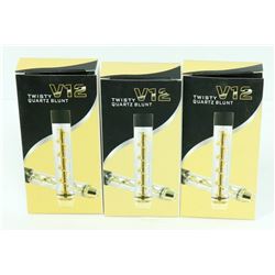 3PK OF V12 TWISTY QUARTZ BLUNTS; ASSORTED COLORS