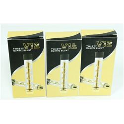 3PK OF V12 TWISTY QUARTZ BLUNTS; ASSORTED COLORS
