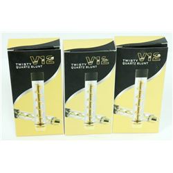 3PK OF V12 TWISTY QUARTZ BLUNTS; ASSORTED COLORS