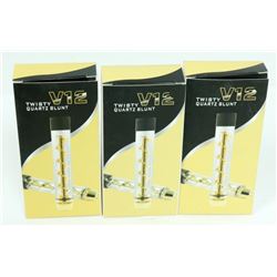 3PK OF V12 TWISTY QUARTZ BLUNTS; ASSORTED COLORS