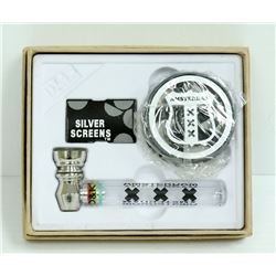 AMSTERDAM GLASS/ METAL PIPE & GRINDER SET; BLACK