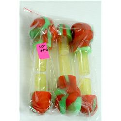 3PK OF ASSORTED COLOR SILICONE & GLASS PIPES