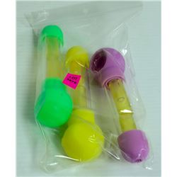 3PK OF ASSORTED COLOR SILICONE & GLASS PIPES
