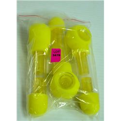 3PK OF ASSORTED COLOR SILICONE & GLASS PIPES
