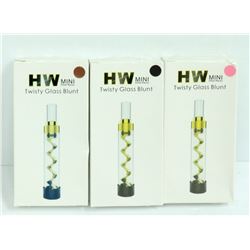 3PK OF HW MINI TWISTY GLASS BLUNTS; ASSORTED