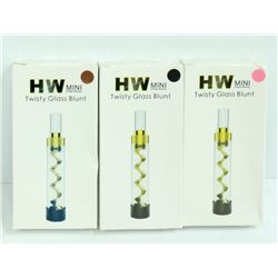 3PK OF HW MINI TWISTY GLASS BLUNTS; ASSORTED