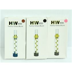 3PK OF HW MINI TWISTY GLASS BLUNTS; ASSORTED