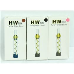 3PK OF HW MINI TWISTY GLASS BLUNTS; ASSORTED