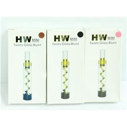 3PK OF HW MINI TWISTY GLASS BLUNTS; ASSORTED