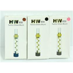 3PK OF HW MINI TWISTY GLASS BLUNTS; ASSORTED