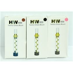 3PK OF HW MINI TWISTY GLASS BLUNTS; ASSORTED