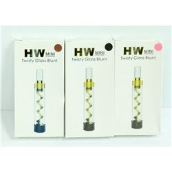 3PK OF HW MINI TWISTY GLASS BLUNTS; ASSORTED