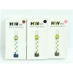 3PK OF HW MINI TWISTY GLASS BLUNTS; ASSORTED