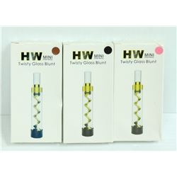3PK OF HW MINI TWISTY GLASS BLUNTS; ASSORTED