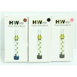 3PK OF HW MINI TWISTY GLASS BLUNTS; ASSORTED