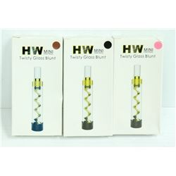 3PK OF HW MINI TWISTY GLASS BLUNTS; ASSORTED