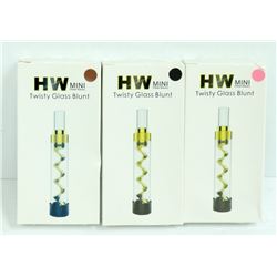 3PK OF HW MINI TWISTY GLASS BLUNTS; ASSORTED