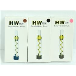 3PK OF HW MINI TWISTY GLASS BLUNTS; ASSORTED