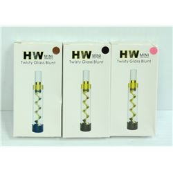 3PK OF HW MINI TWISTY GLASS BLUNTS; ASSORTED