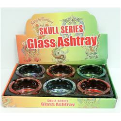 6PK OF SKULL SERIES ASHTRAYS