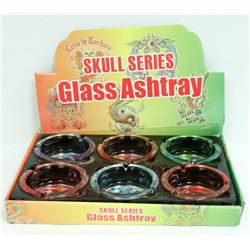 6PK OF SKULL SERIES ASHTRAYS