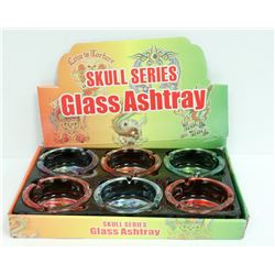 6PK OF SKULL SERIES ASHTRAYS