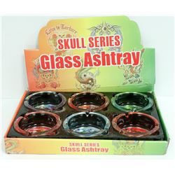 6PK OF SKULL SERIES ASHTRAYS