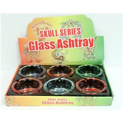 6PK OF SKULL SERIES ASHTRAYS