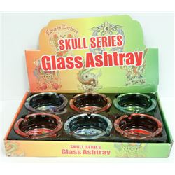 6PK OF SKULL SERIES ASHTRAYS