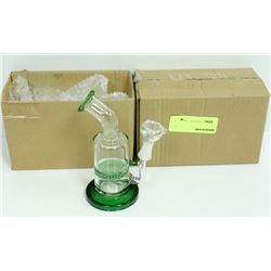 2PK SMALL GREEN GLASS BONGS *MUST BE 18+ TO BID*