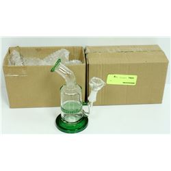 2PK SMALL GREEN GLASS BONGS *MUST BE 18+ TO BID*