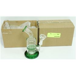 2PK SMALL GREEN GLASS BONGS *MUST BE 18+ TO BID*