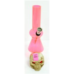 ACRYLIC SKULL BONG; HOT PINK *MUST BE 18+ TO BID*