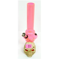 ACRYLIC SKULL BONG; HOT PINK *MUST BE 18+ TO BID*