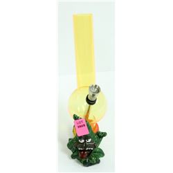 ACRYLIC POT LEAF BONG; YELLOW *MUST BE 18+